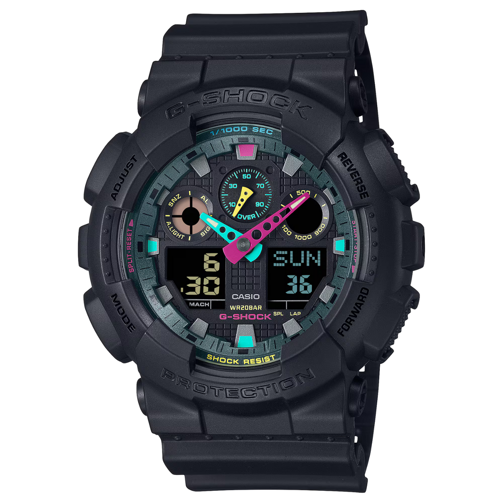 CASIO G-SHOCK GA-100MF-1AER | Matte Black Oversize Fluorescent Accent Watch
