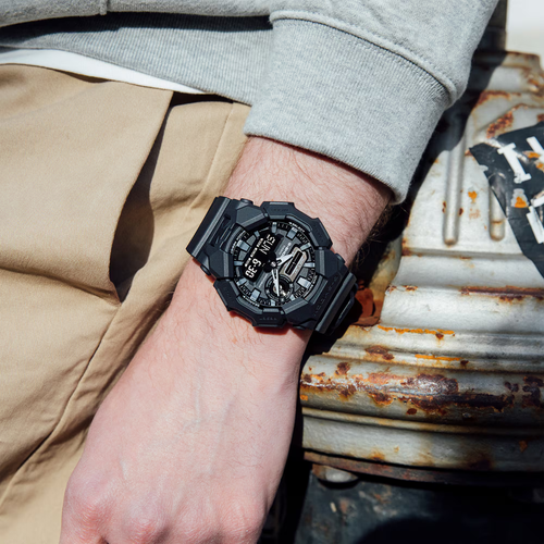 CASIO G-SHOCK GA-010-1A1ER | Rugged Black Analog-Digital Watch with 10-Year Battery