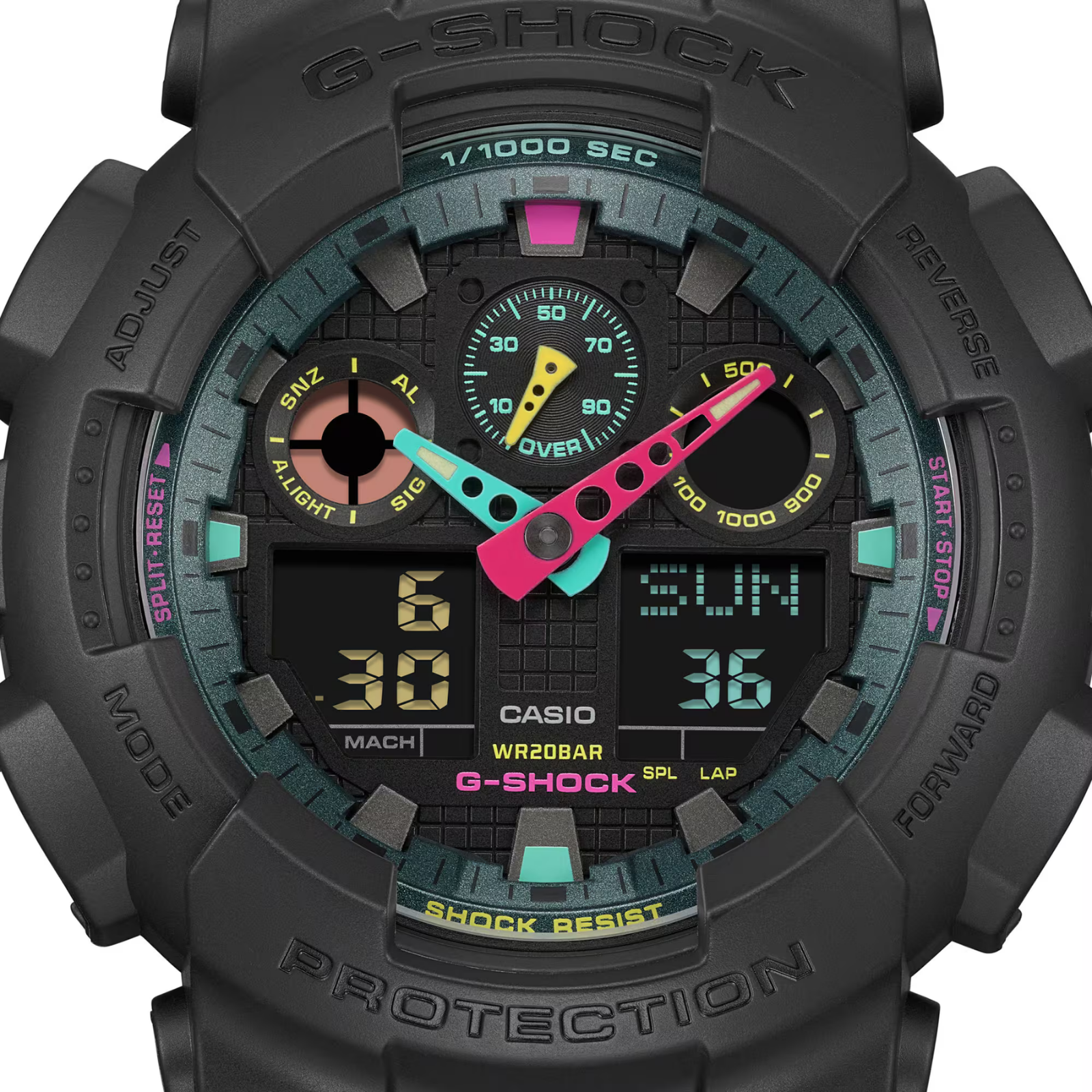 CASIO G-SHOCK GA-100MF-1AER | Matte Black Oversize Fluorescent Accent Watch