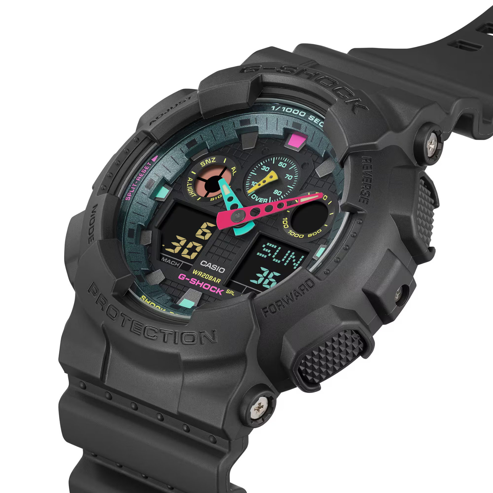 CASIO G-SHOCK GA-100MF-1AER | Matte Black Oversize Fluorescent Accent Watch