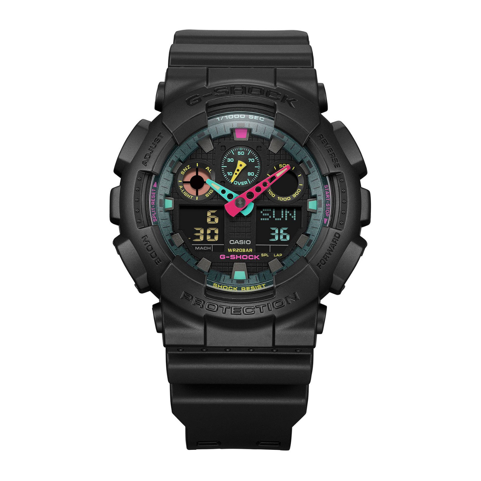 CASIO G-SHOCK GA-100MF-1AER | Matte Black Oversize Fluorescent Accent Watch